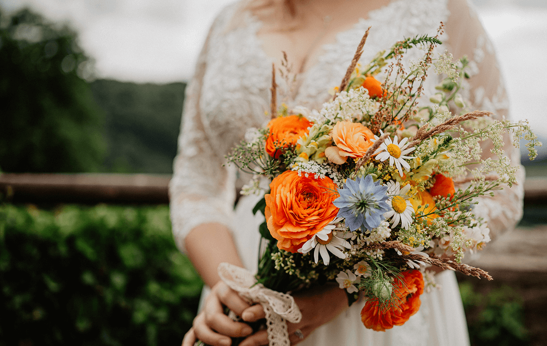 Nevěsta s květinami